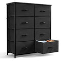 Black 9-Drawer Fabric Storage Tower with Wood Top S64004