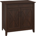 Pure White Oak Secretary Desk with Keyboard Tray and Storage Cabinet V2835