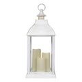 Alpine White Candlelit Lantern Q800657