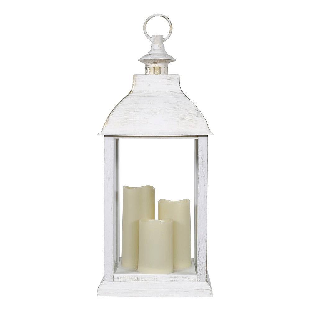 Alpine White Candlelit Lantern Q800657