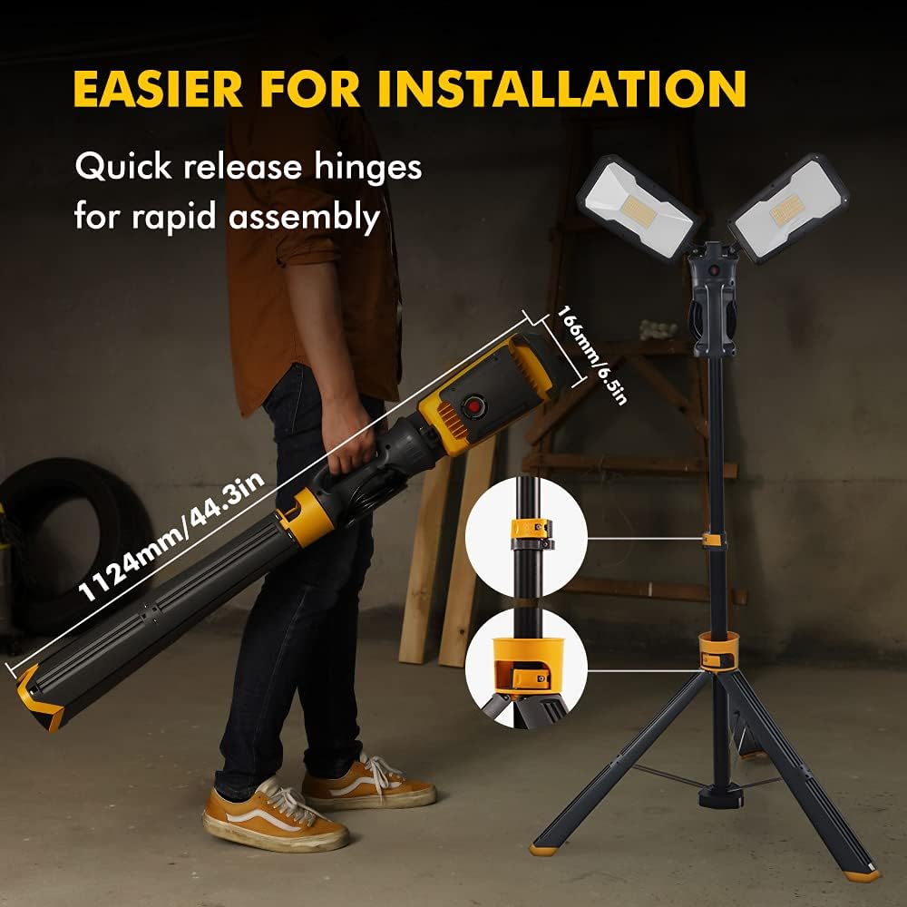 11000 Lumen 92W Dimmable LED Work Light with Stand Y1637