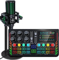Portable XLR to 3.5mm Studio Condenser Microphone with USB Sound Card Audio Mixer Interface U478289