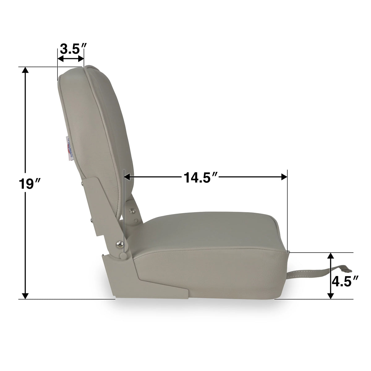 Gray 16" Folding Fishing Boat Seat Y83481