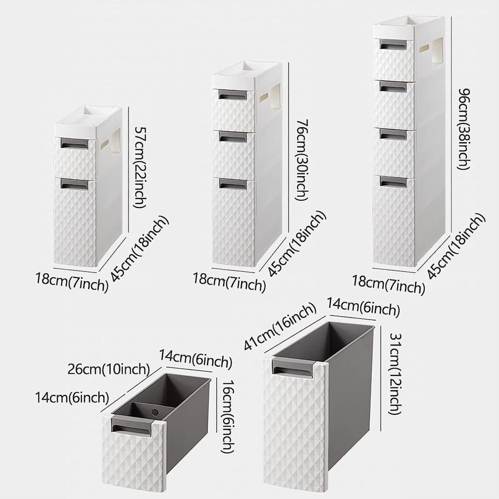 Slim Storage Tower with Wheels Drawer Cart B62521