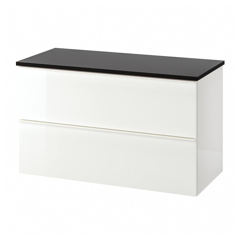 High Gloss White Sink Cabinet with 2 Drawers P6229