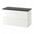 High Gloss White Sink Cabinet with 2 Drawers P6229
