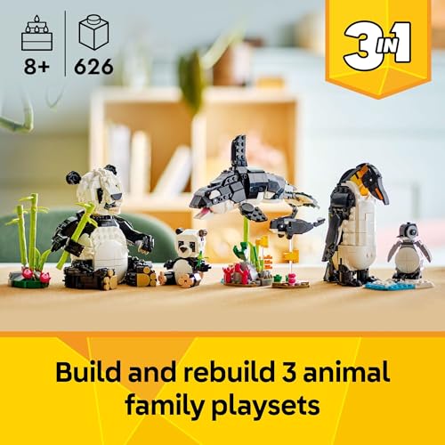 LEGO Creator 3 in 1 Wild Animals Panda Family Building Toy, Ages 8+ F319185