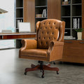 Camel Swivel Executive Chair with Tufted Back H260349