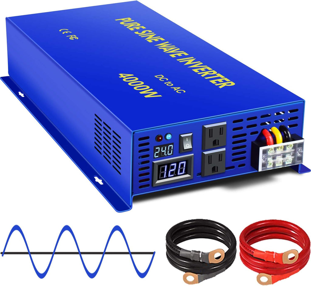 3500W / 7000W Peak 24V DC to AC 110V 120V Pure Sine Wave Power Inverter with LCD Display K794693