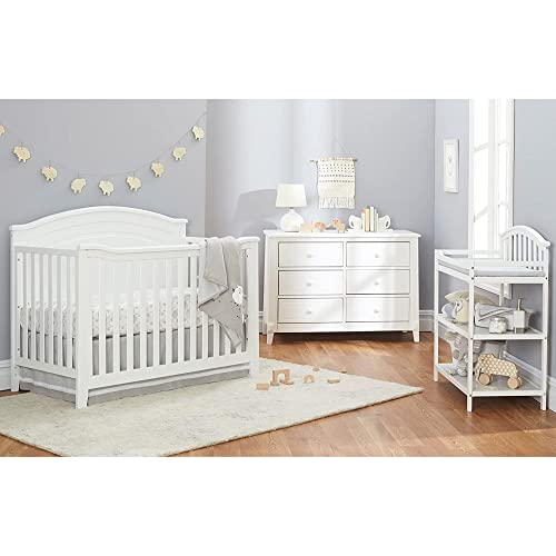 Gray Round Top 4-in-1 Convertible Wooden Crib Q963478
