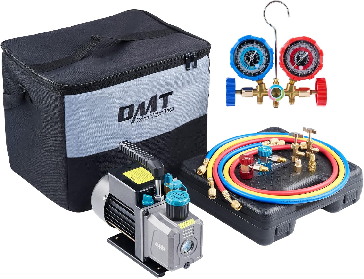 3 Way AC Gauges with 3.5cfm Vacuum Pump B31821
