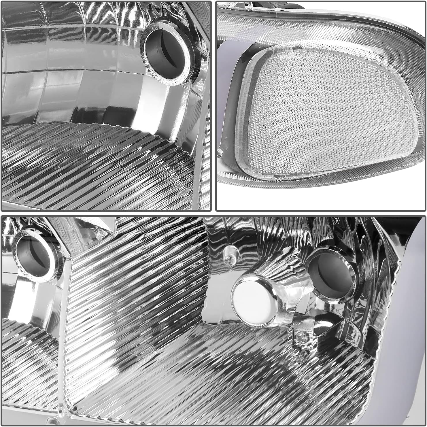 4PCs LED DRL Strip Headlight Bumper Lamp Chrome Clear M150269