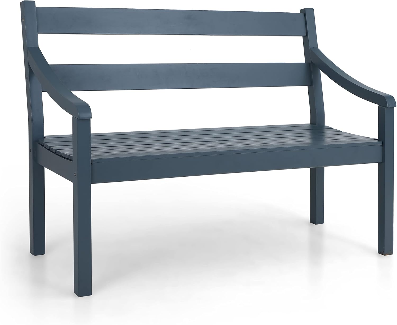 2-Person Acacia Wood Bench with Backrest and Armrest G948