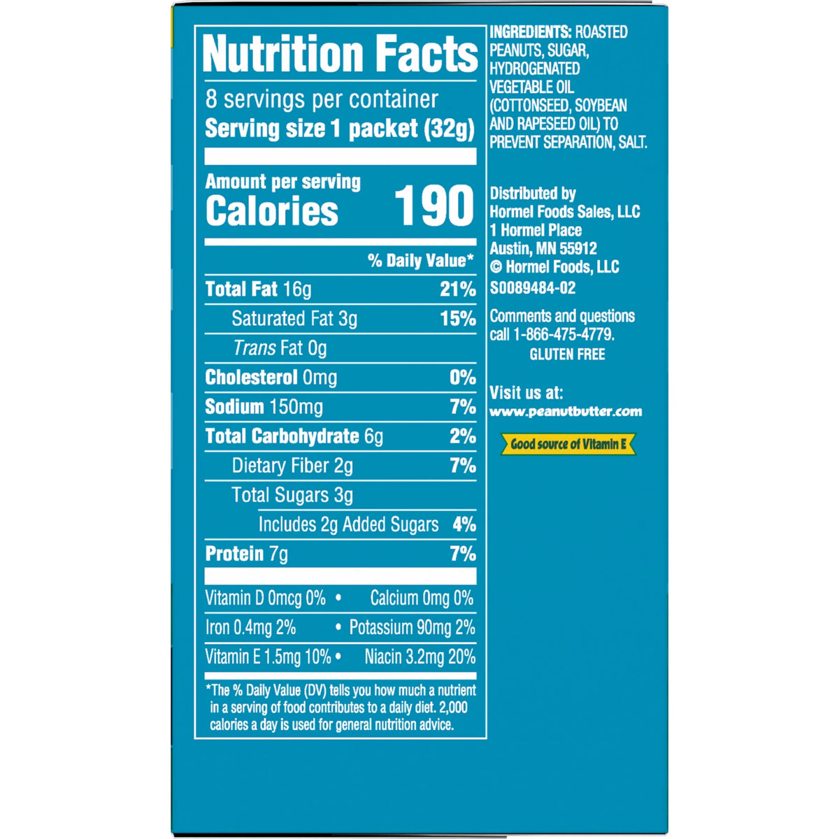 1.15 oz Creamy Peanut Butter Squeeze Packs (64 Pouches) G1607
