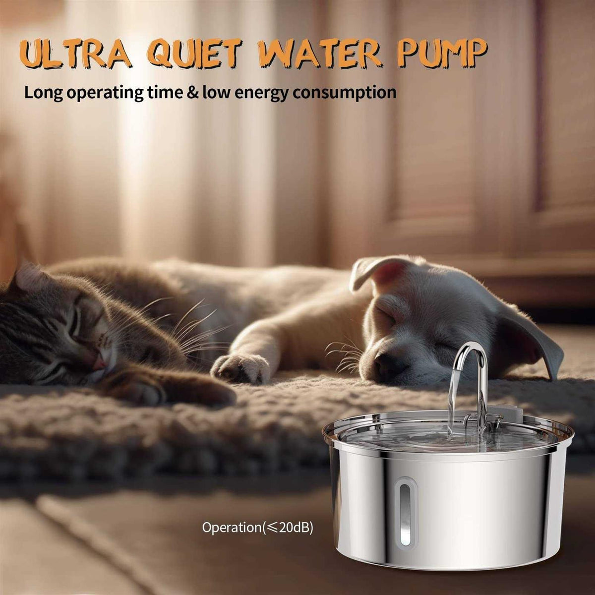 3.2L Stainless Steel Cat Water Fountain Z464
