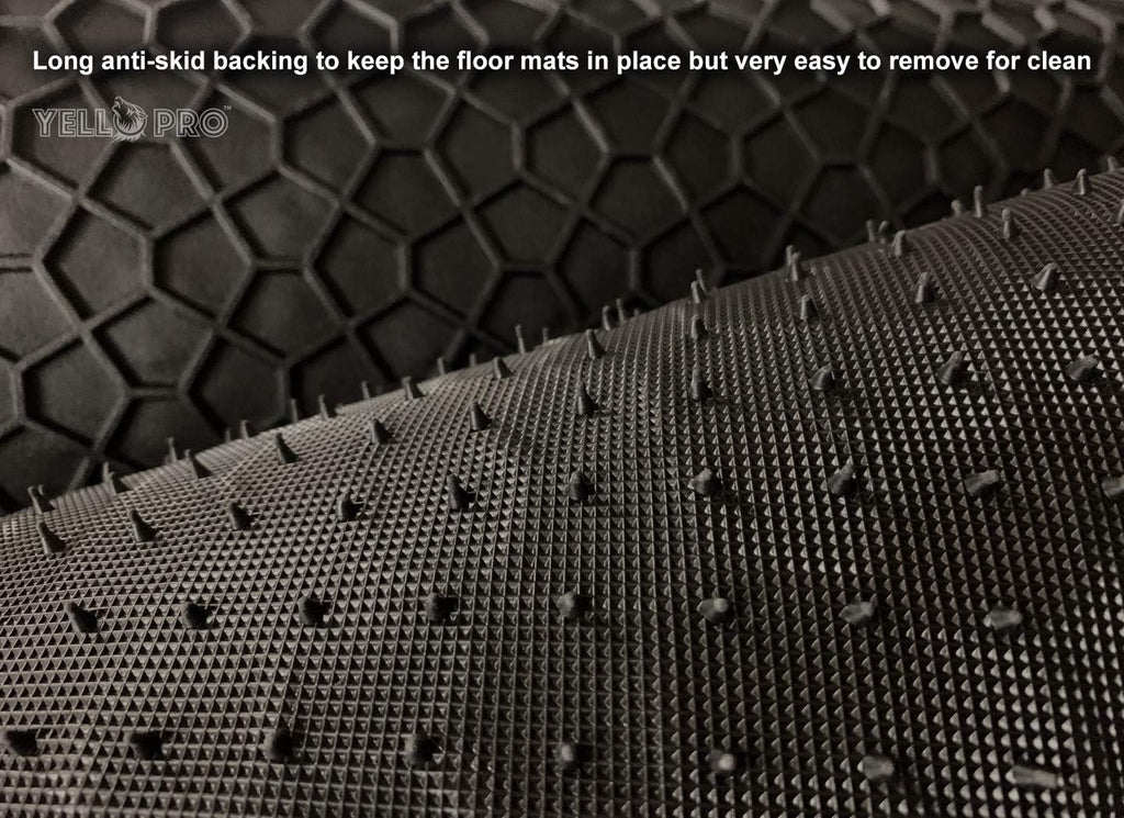 Black Rubber Waterproof Floor Mat Complete Set (8pcs) E808