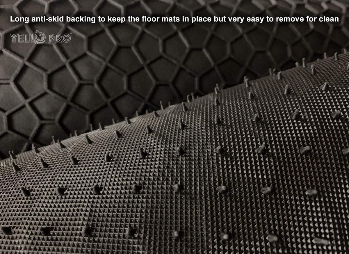 Black Rubber Waterproof Floor Mat Complete Set (8pcs) E808