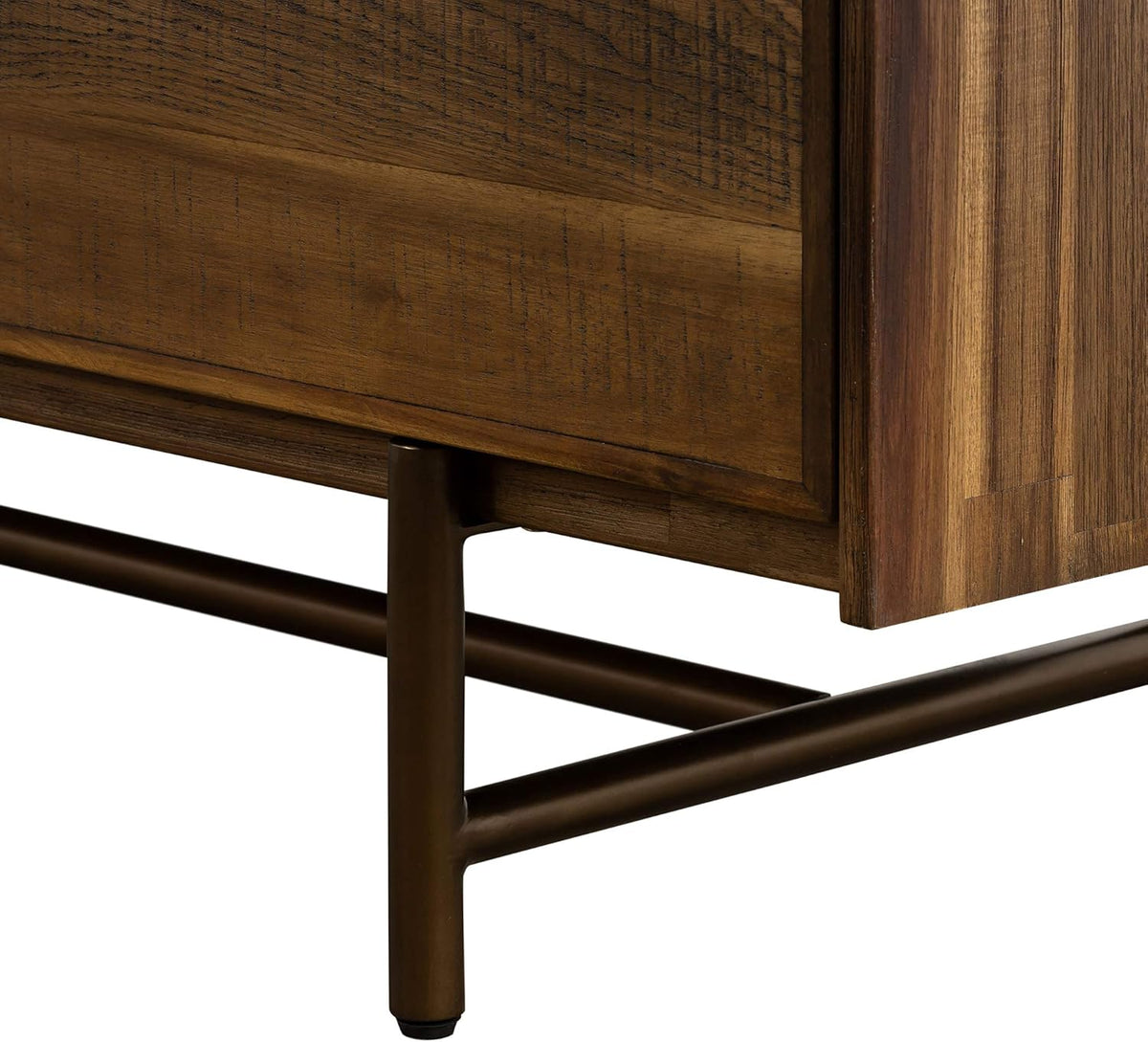 Mixed Wood Dining Buffet Cabinet Credenza Storage 62 Wide Matte Brass V52736