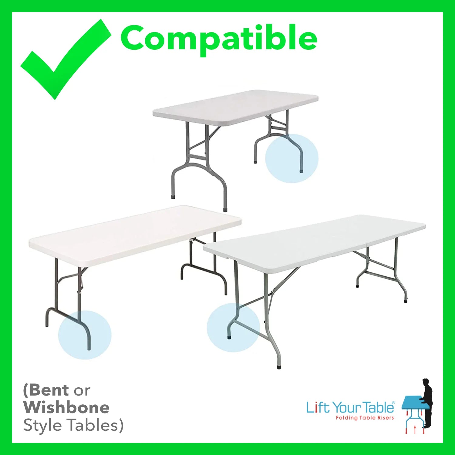 Black Folding Table Risers, Set of 4 U2363