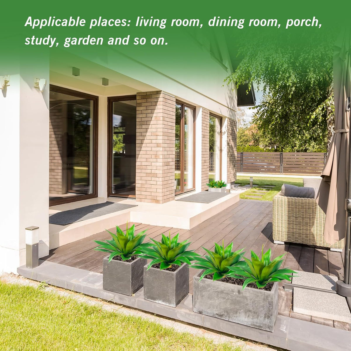 2 Pack 28" UV Resistant Artificial Agave Plants A5478