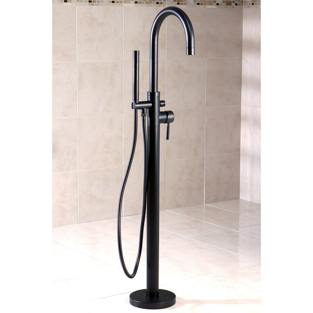 Polished Chrome Floor Mount Tub Filler with Hand Shower E31541