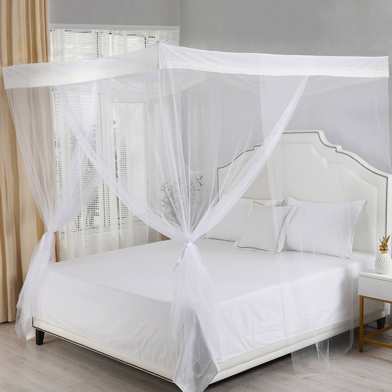 4-Post Hanging Sheer Mosquito Bed Canopy C809