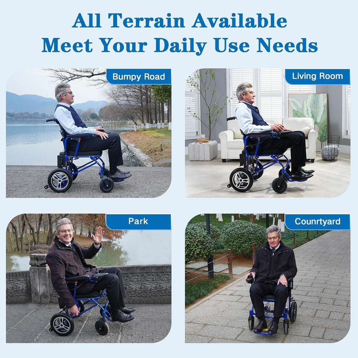 Black Lightweight Foldable Electric Wheelchair L65891