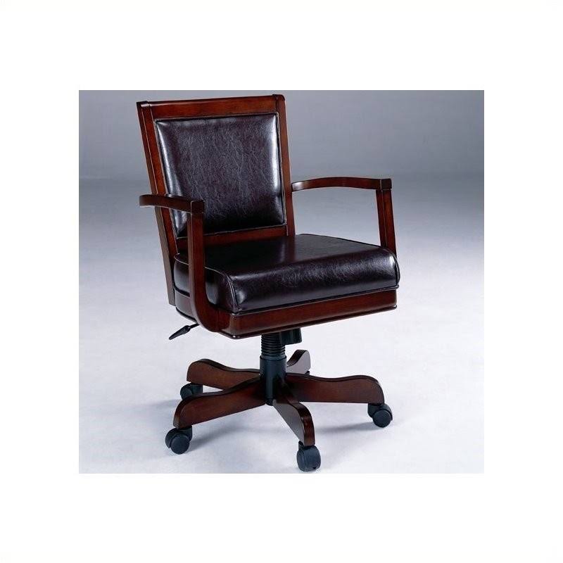 Arm Chair with Casters in Rich Cherry M486