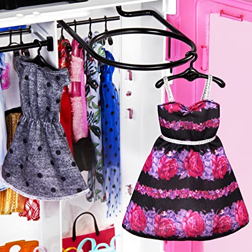 Blonde Fashion Doll & Pink Closet Playset with Clothes & 12 Accessories X639