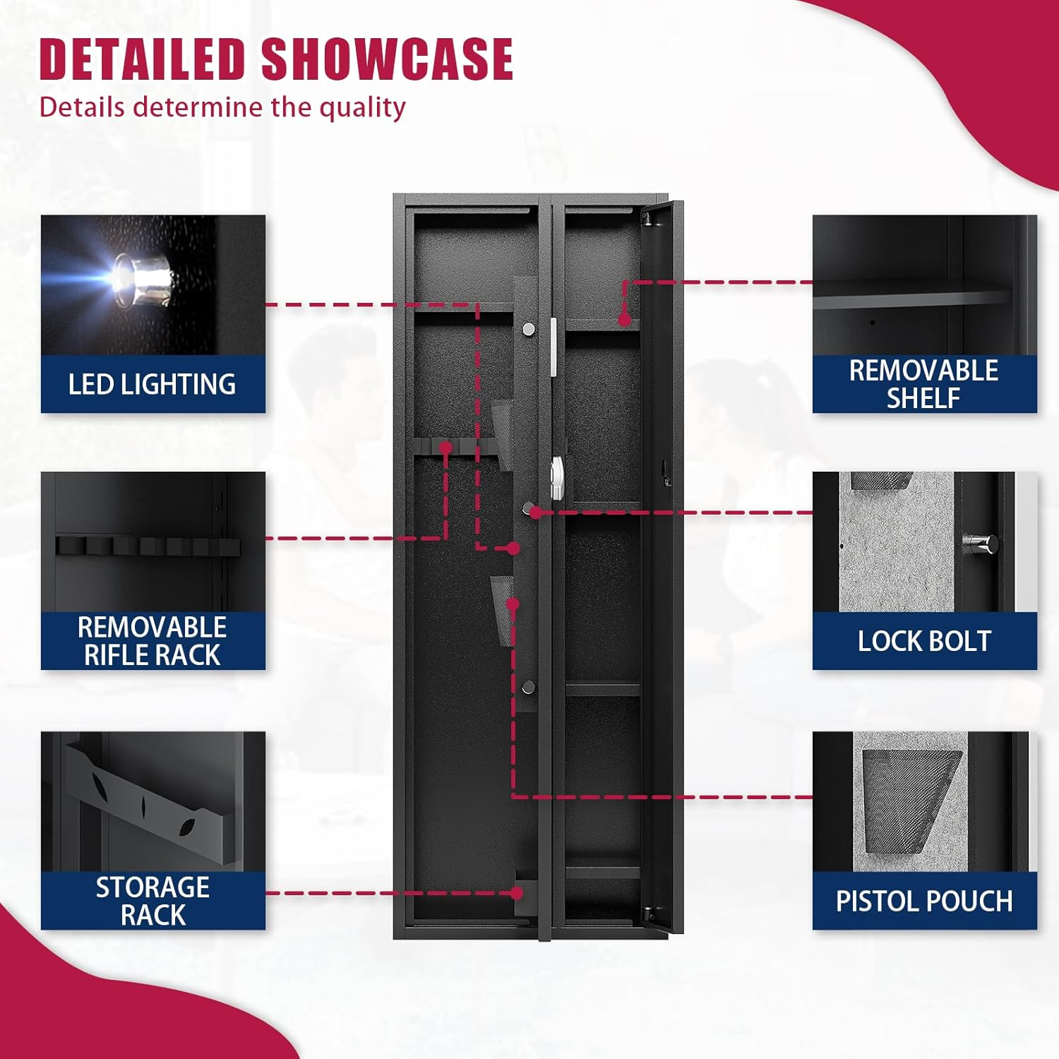 4-5 Gun Safe with Removable Shelf and Gun Rack R215