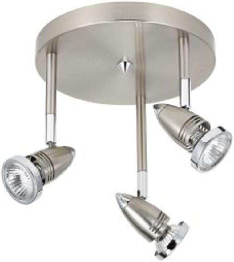 Modern 3-Light Ceiling Canopy, Brushed Nickel F6424