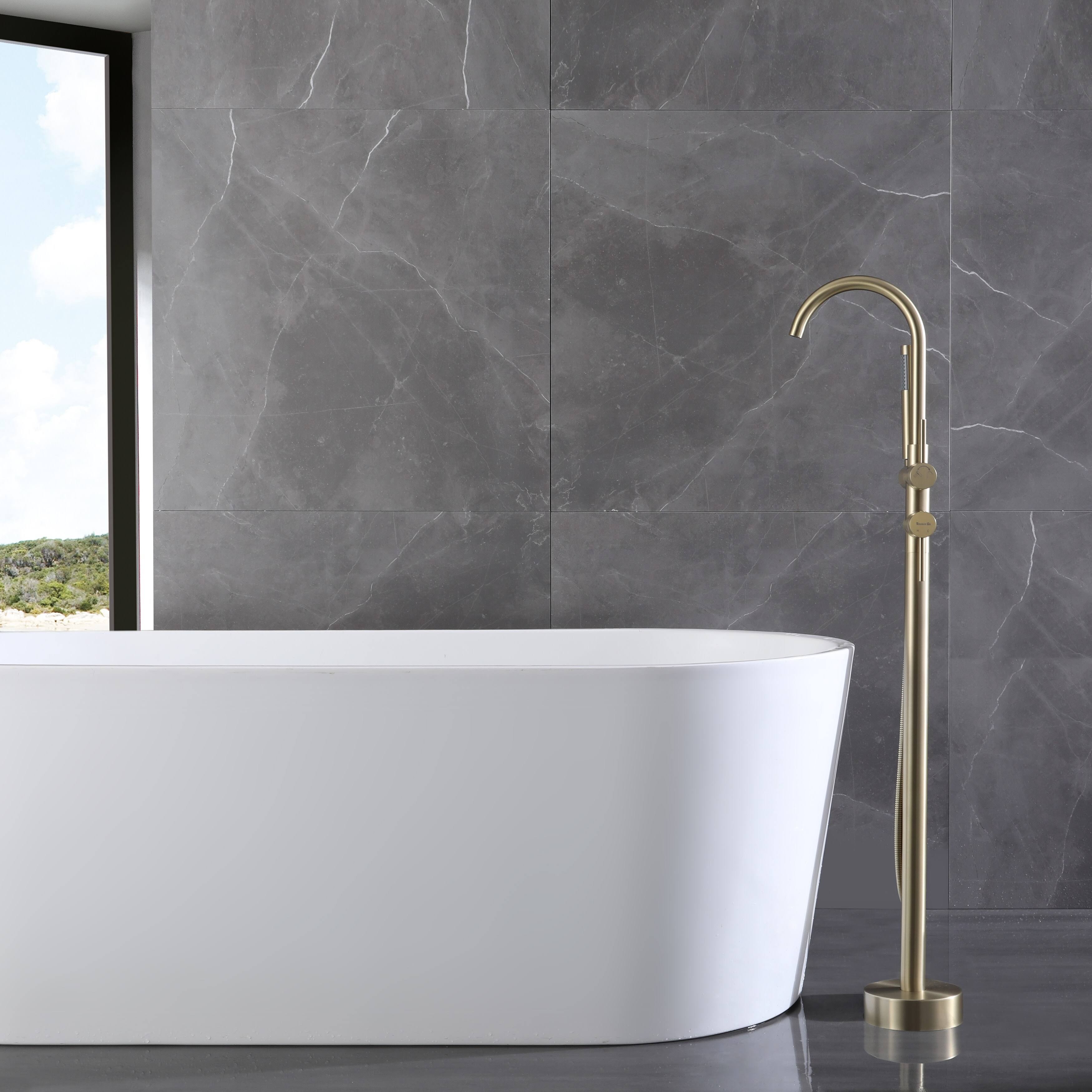 Bronze Floor Mounted Tub Filler Y527