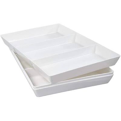 White 3-Section Plastic Serving Tray, Set of 3 A57238