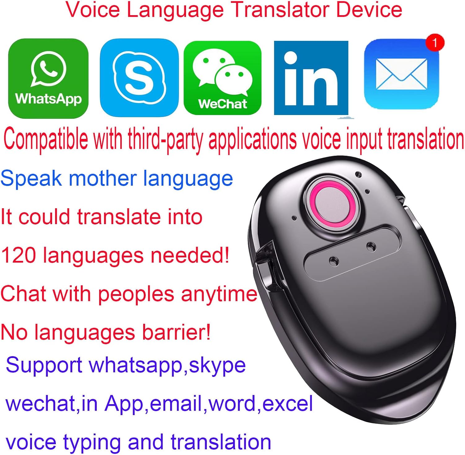 Portable Translator Device Supporting 120 Languages R6575