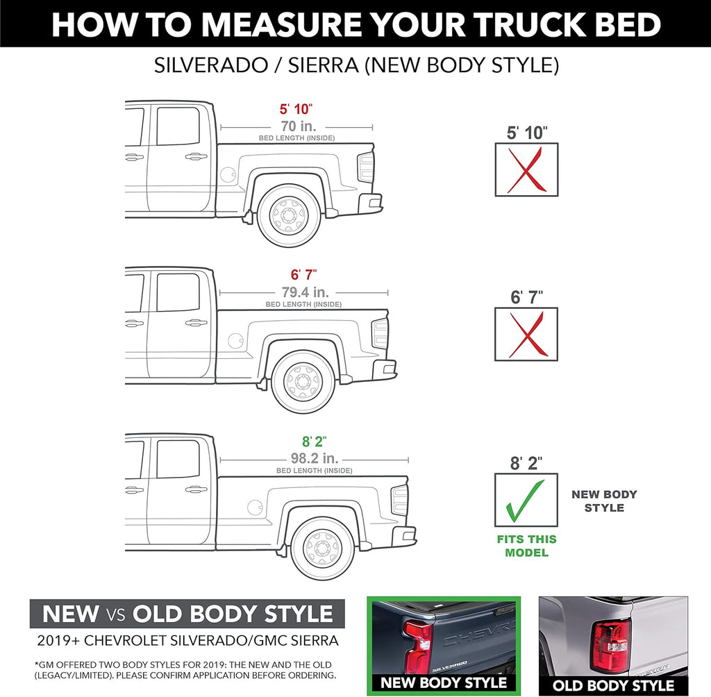 Soft Tri-Fold Truck Bed Tonneau Cover for 8' 2" Bed A3745