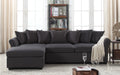 Dark Grey Linen L-Shape Sectional Sofa with Chaise Lounge G690