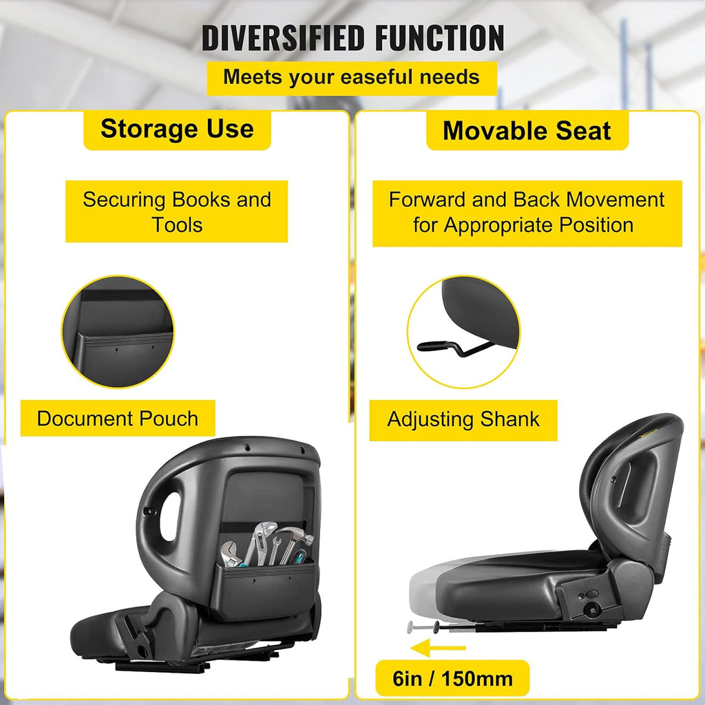 Forklift Seat with Seat Switch and Back Seat Organizer O458