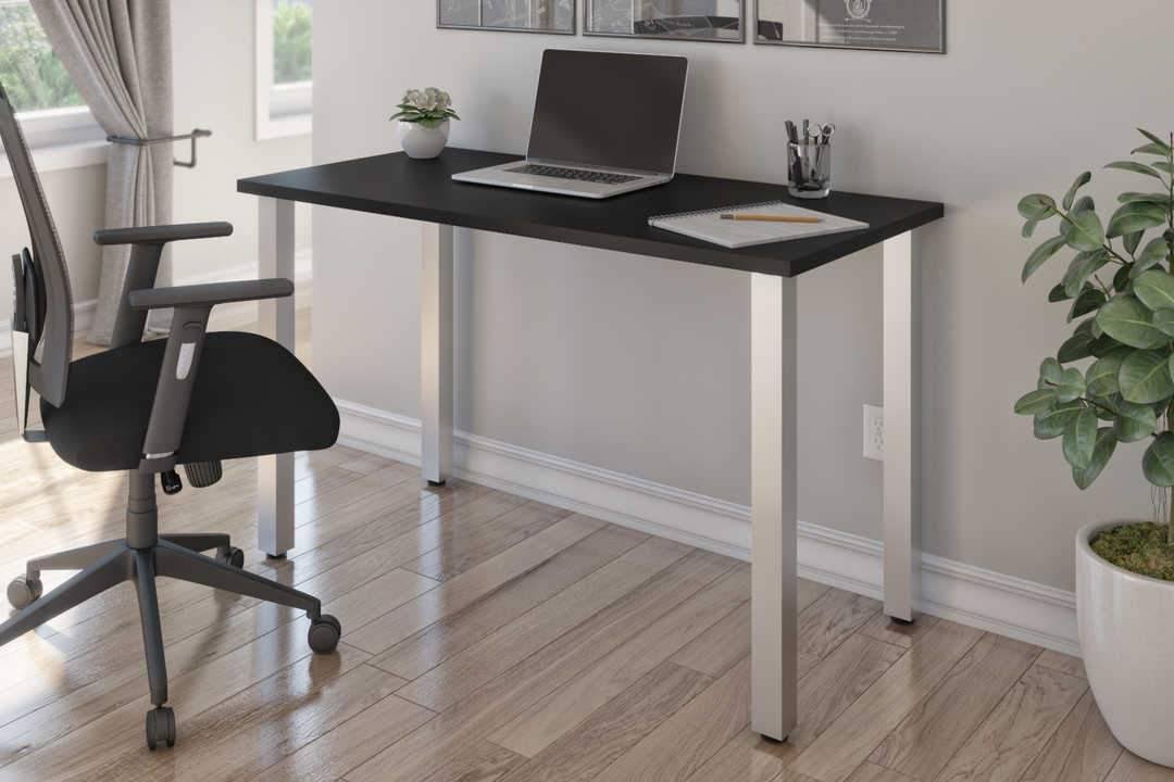 24x22 x 48x22 Table with Square Metal Legs in Black W348227