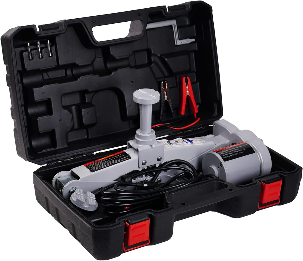 Electric Car Jack Kit 3Ton 12V Auto Scissor Car Jack Lift Portable Air Floor Jack All-in-one Automatic Sedan SUV Car Repair Tool Grey P28596