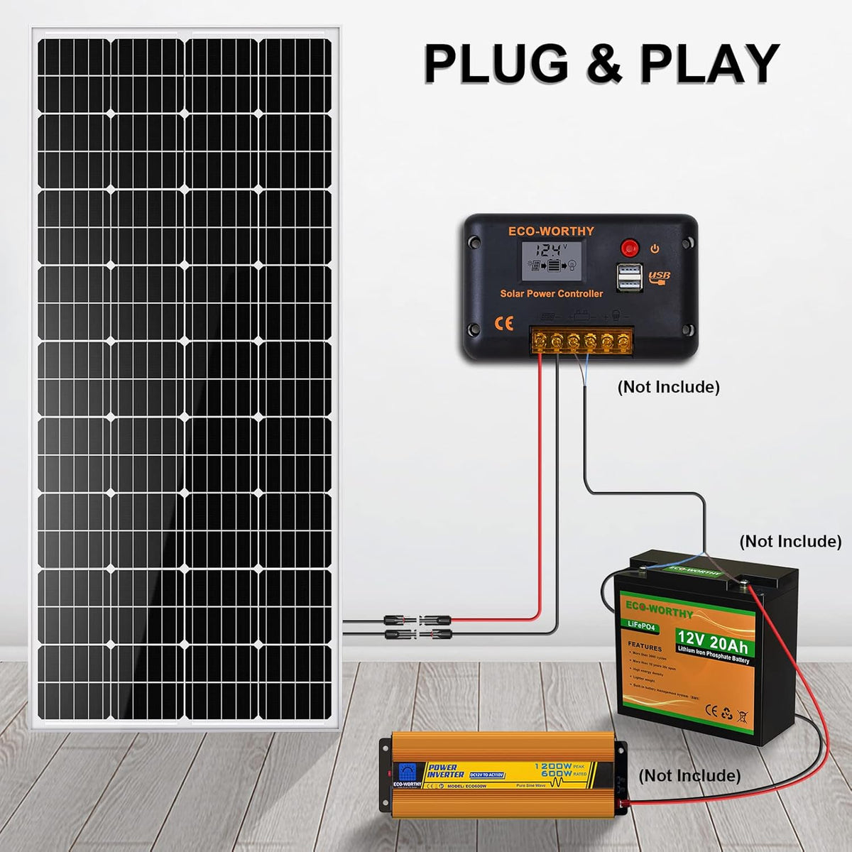 195 Watt 12 Volt Monocrystalline Solar Panel Module D434476