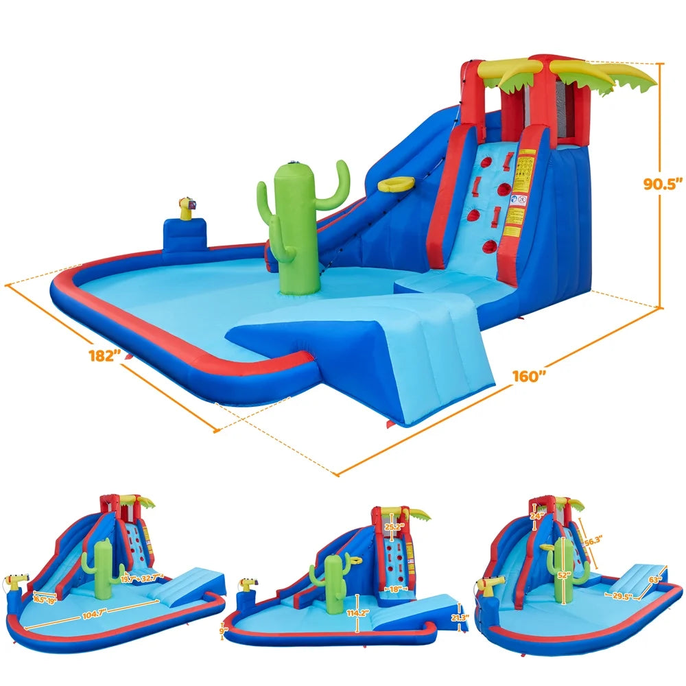 15.2′ L x 13.4′ W x 7.5′ H Inflatable Water Slide with Storage Bag & 520 W Blower V9279