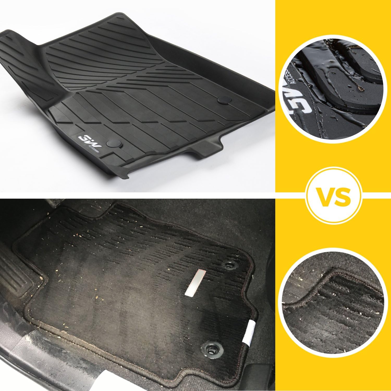 Black TPE All Weather Custom Fit Floor Liner Full Set U947