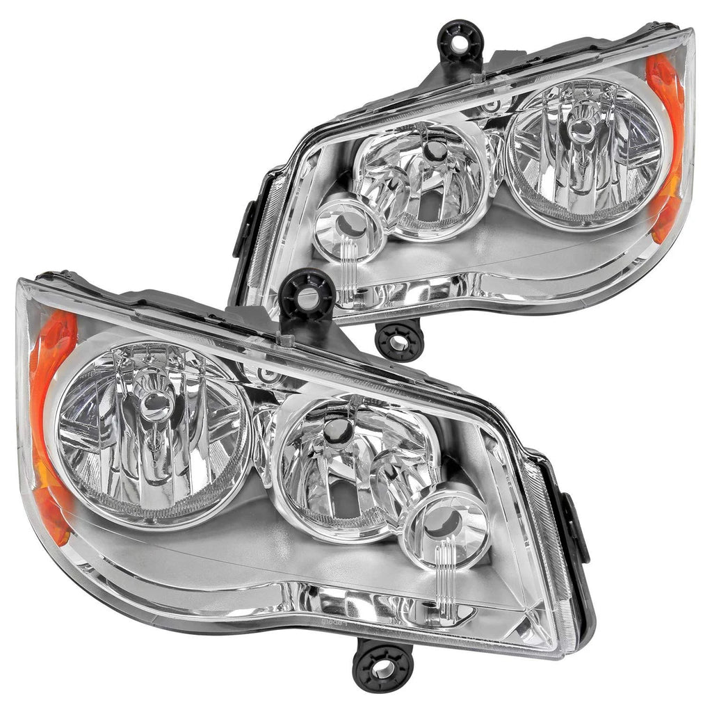 Silver Head Light Assembly Left Right Pair M8785