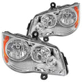 Silver Head Light Assembly Left Right Pair M8785