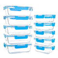 10 Pack Glass Food Storage Containers with Lids, Airtight, Leak Proof, Microwave & Freezer Safe (34oz & 12oz) M757