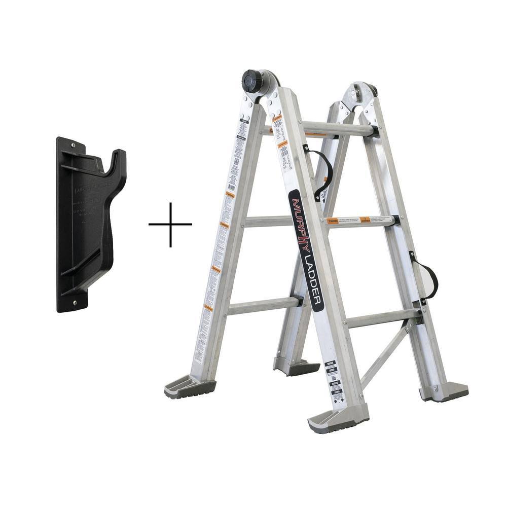 Aluminum Multi-Position Ladder with Wall Mount Q851