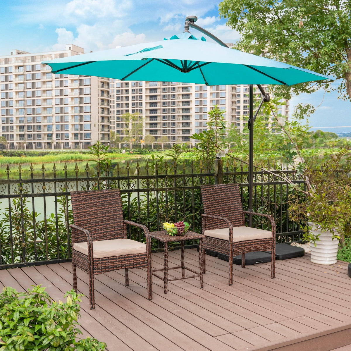 Beige 3-Piece Rattan Wicker Seating Set U2899
