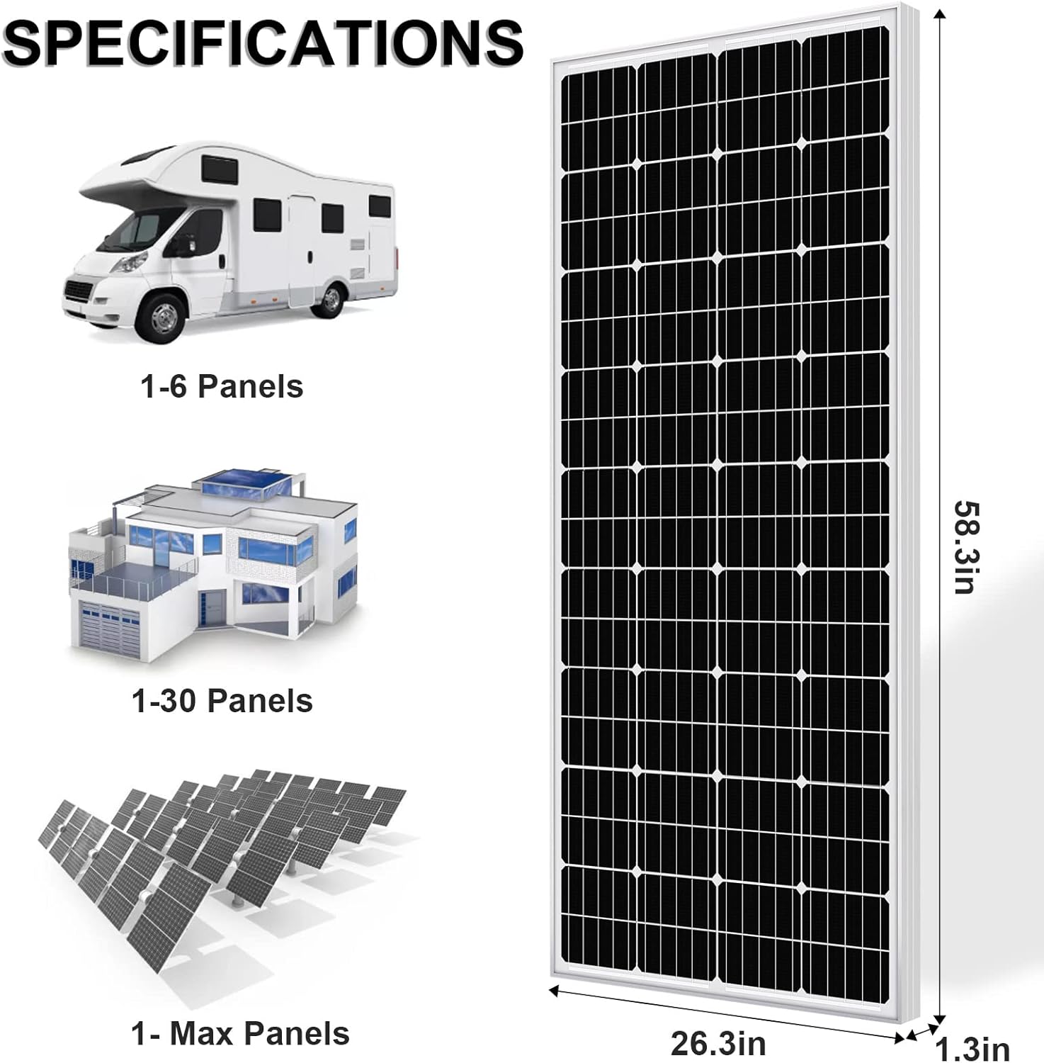195 Watt 12 Volt Monocrystalline Solar Panel Module D434476