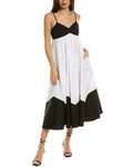 Black Colorblocked Midi Dress F492631