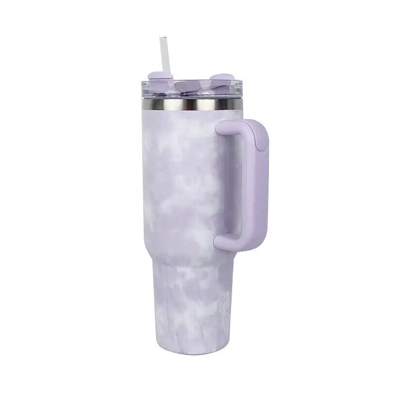 Purple 40 Oz Stainless Steel Thermal Tumbler with Handle G698
